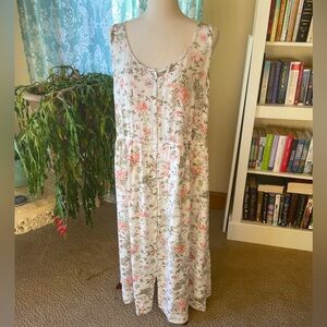 FRYE sleeveless floral rayon button down maxi prairie dress